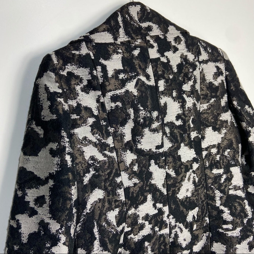 Lafayette 148 Blazer Size 2 Moto Animal Print Jacket Career Wool Blend Shimmer - Picture 8 of 9